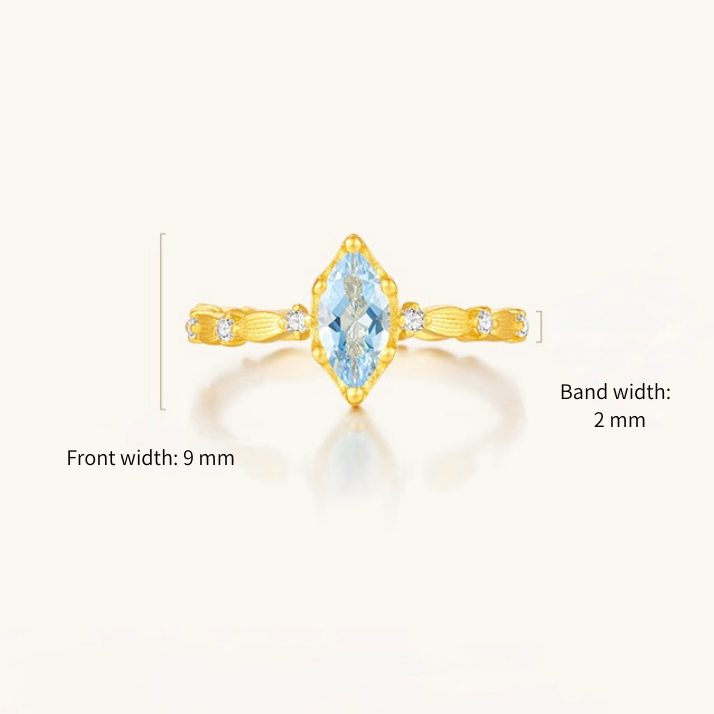 Blue Stone Ring - Adjustable (One Size)