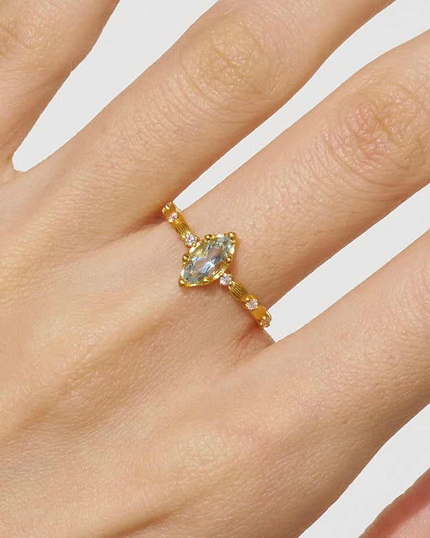 Blue Stone Ring - Adjustable (One Size)