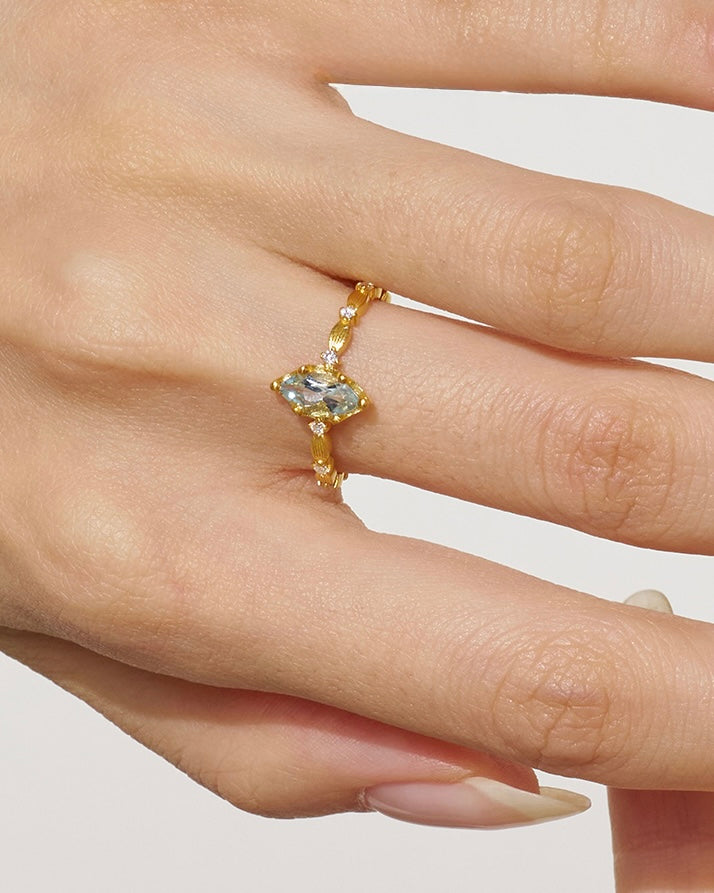 Blue Stone Ring - Adjustable (One Size)
