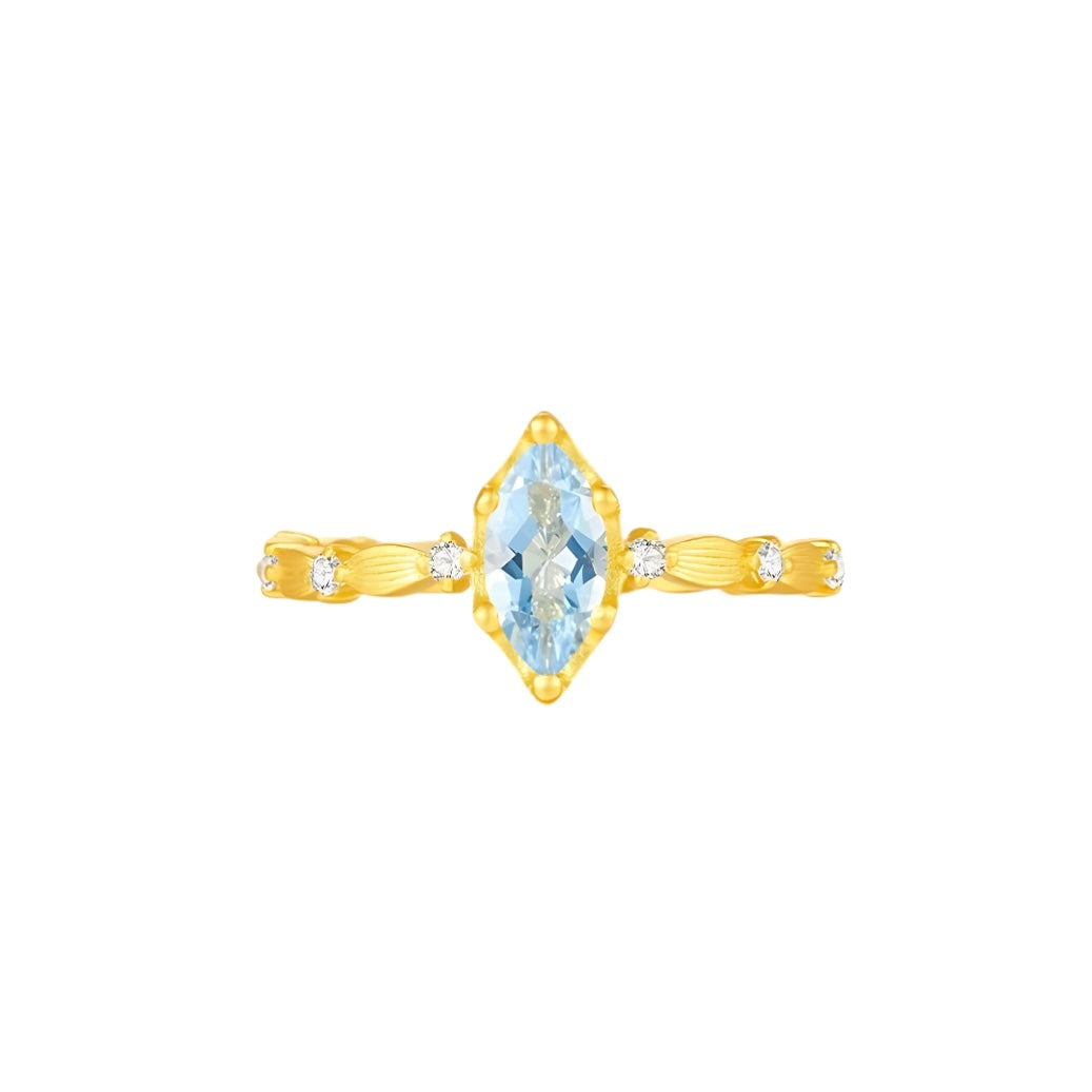 Blue Stone Ring - Adjustable (One Size)