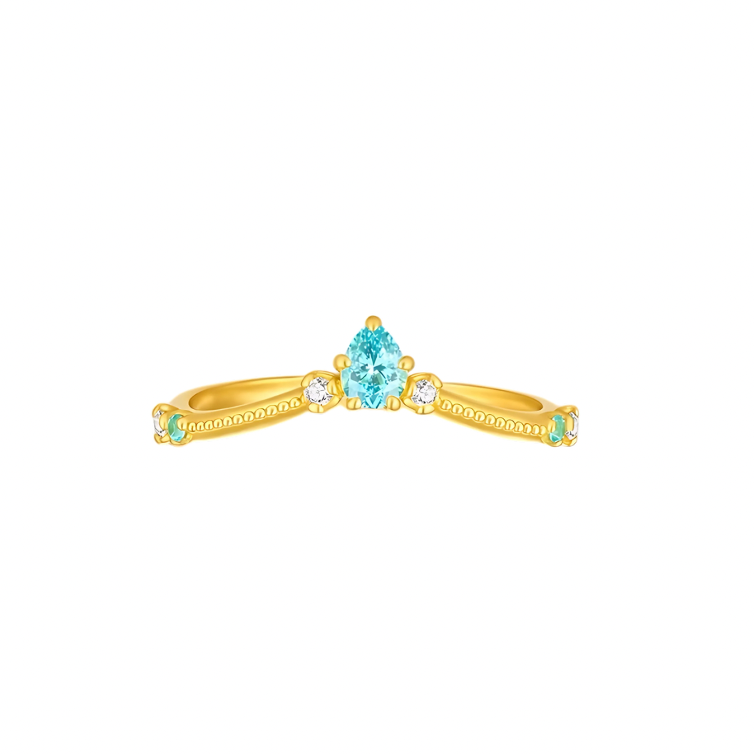 Blue Crystal Ring - Adjustable (One Size)
