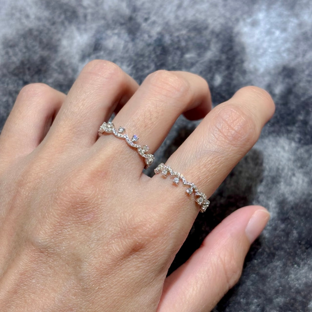 Silver CZ Crown Band Ring - Adjustable (One Size)