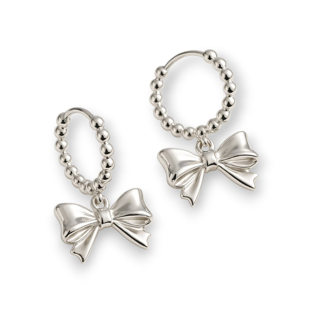 Auré bow hoop earrings in silver