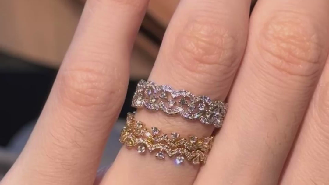 Silver CZ Crown Band Ring - Adjustable (One Size)