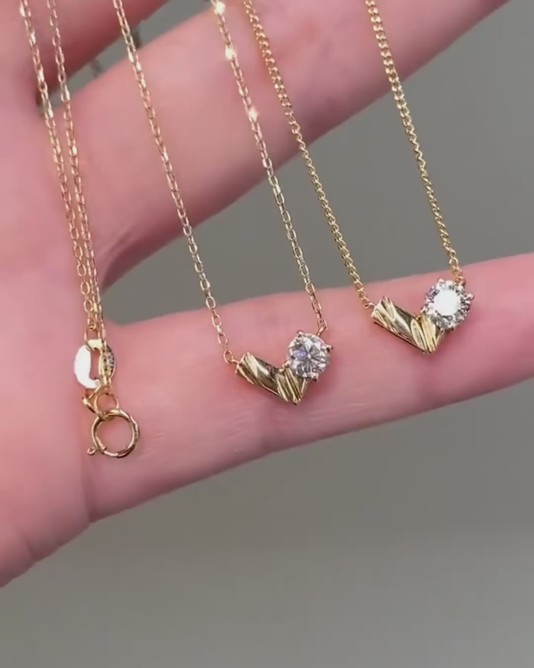Gold Heart Diamond Pendant Necklace