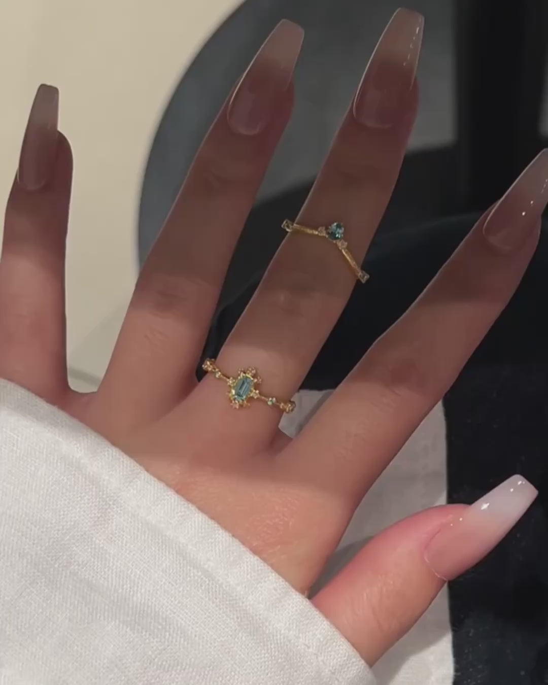 Blue Crystal Ring - Adjustable (One Size)