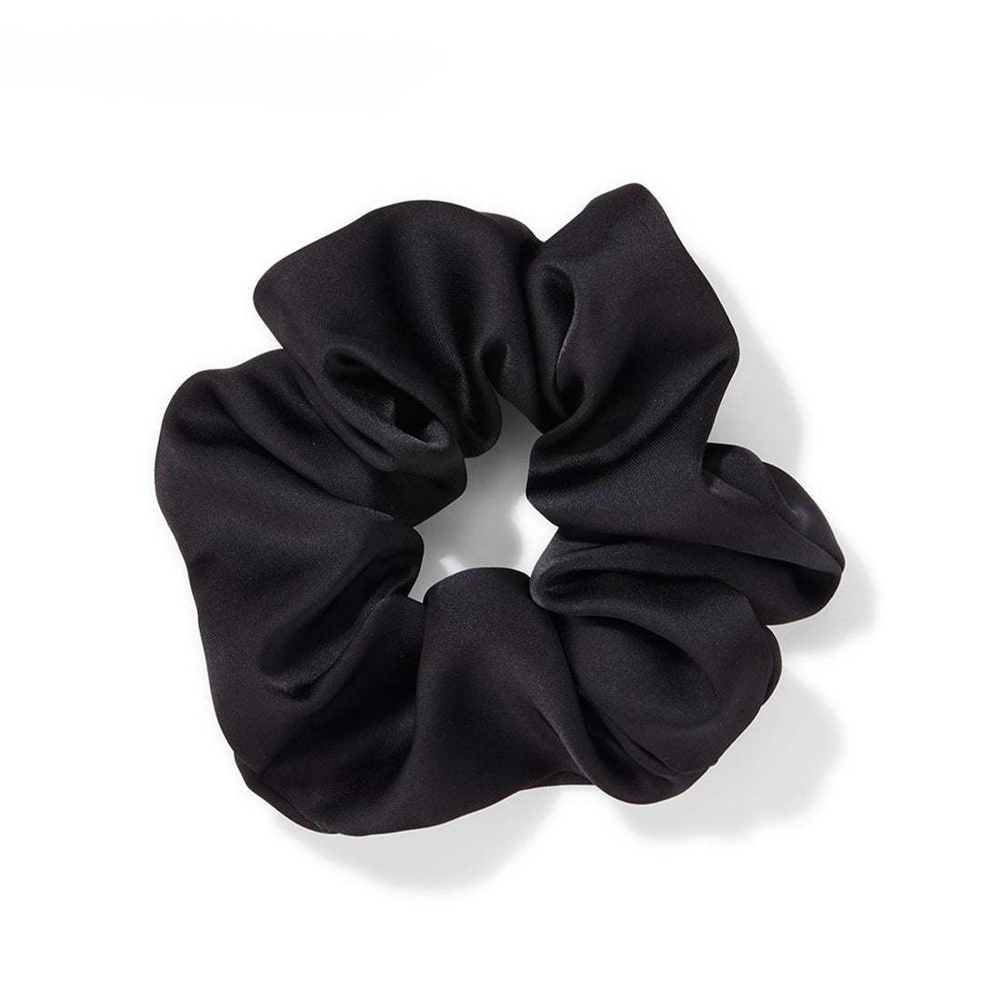 Silky Classic Scrunchie in black color on white background