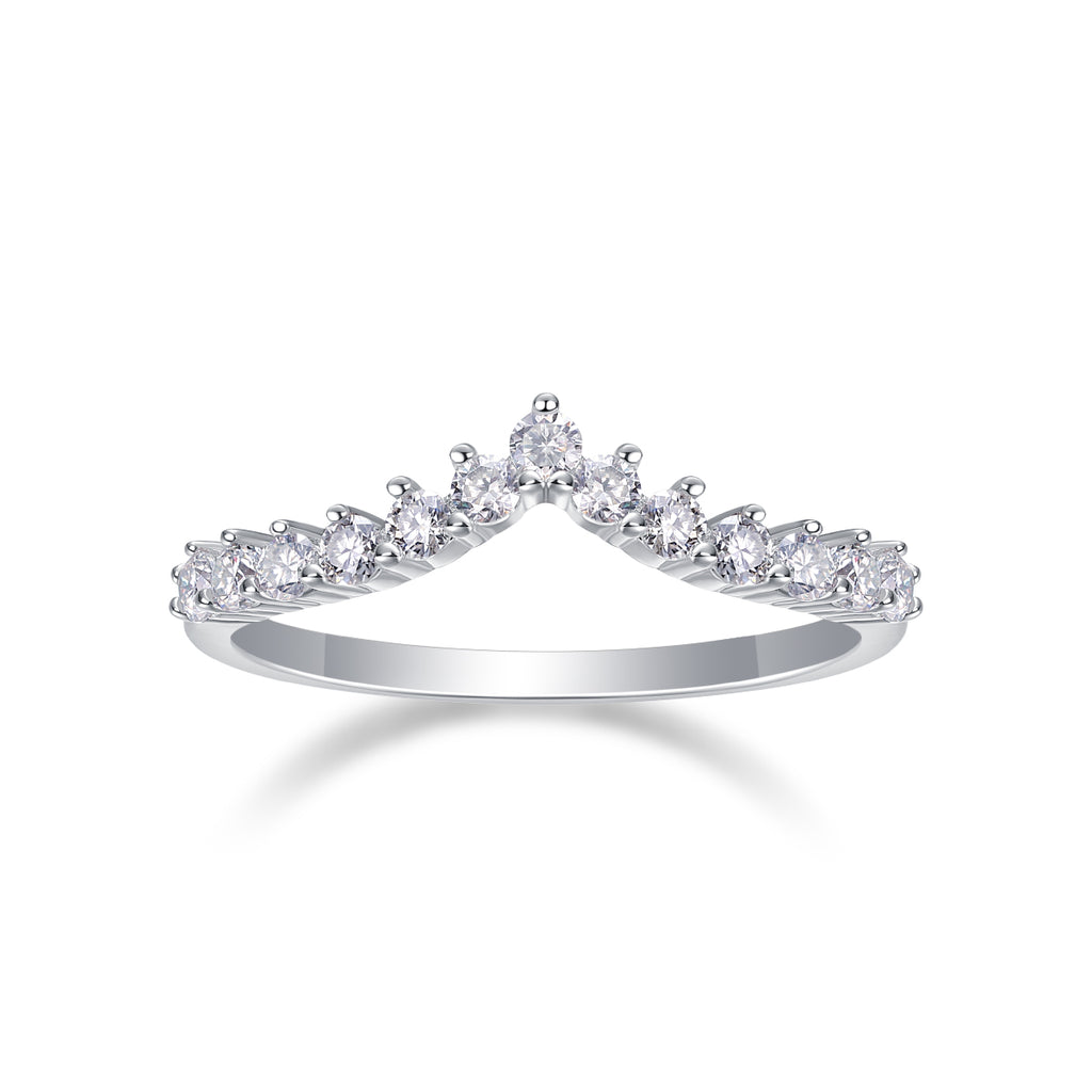 V-Shaped Crown Moissanite Ring
