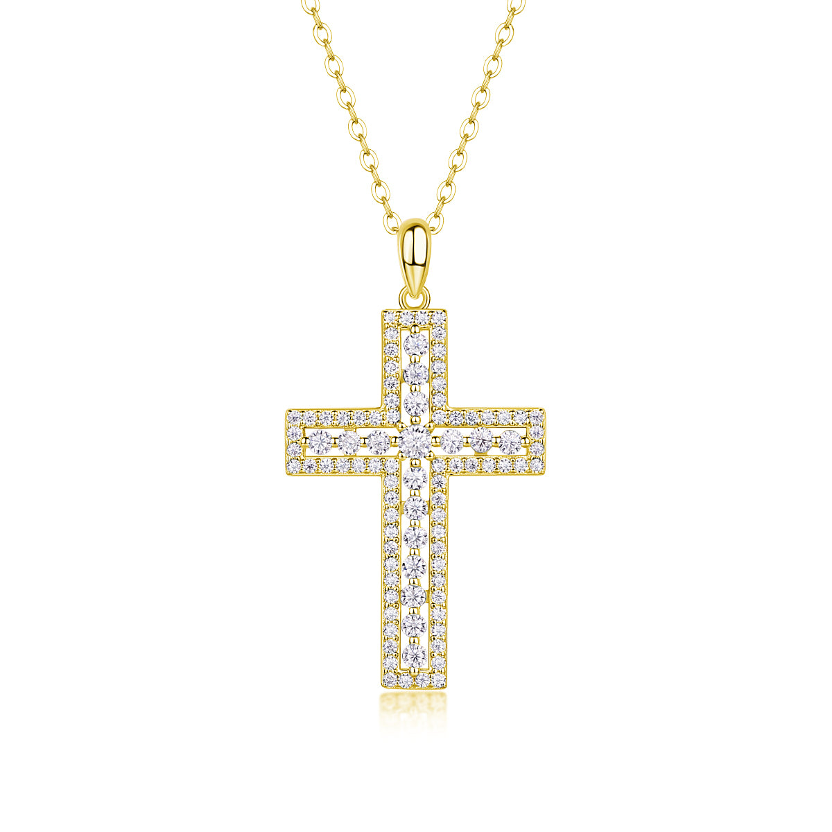 Pavé Moissanite Cross Pendant Necklace