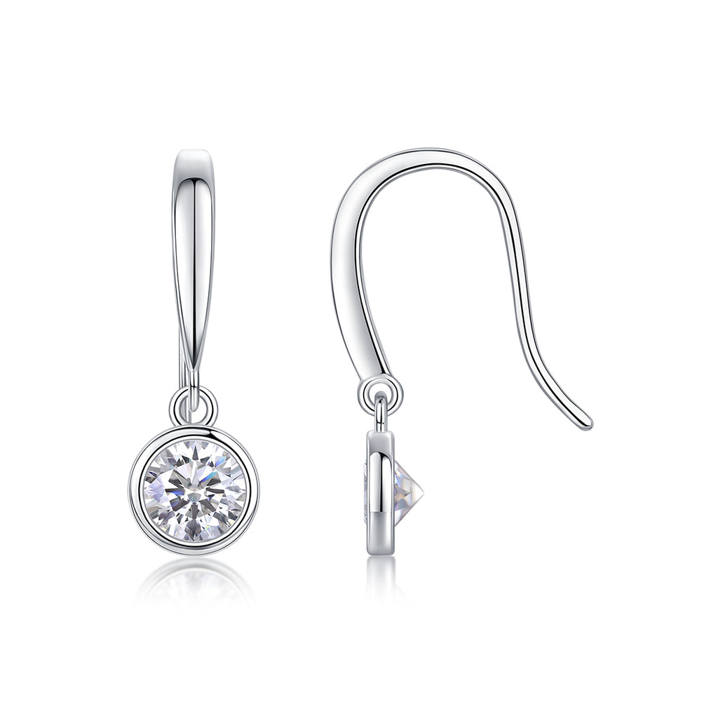 Minimalist Drop Moissanite Earrings