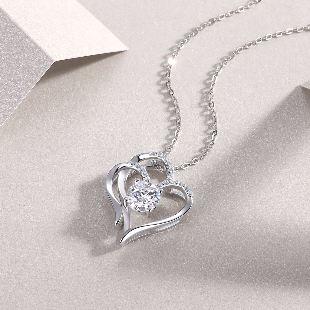 Double Heart Moissanite Necklace