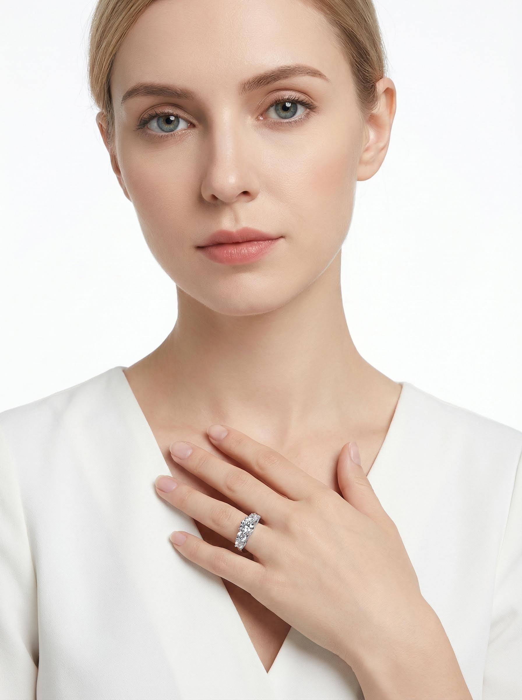 Three-Stone Moissanite Ring