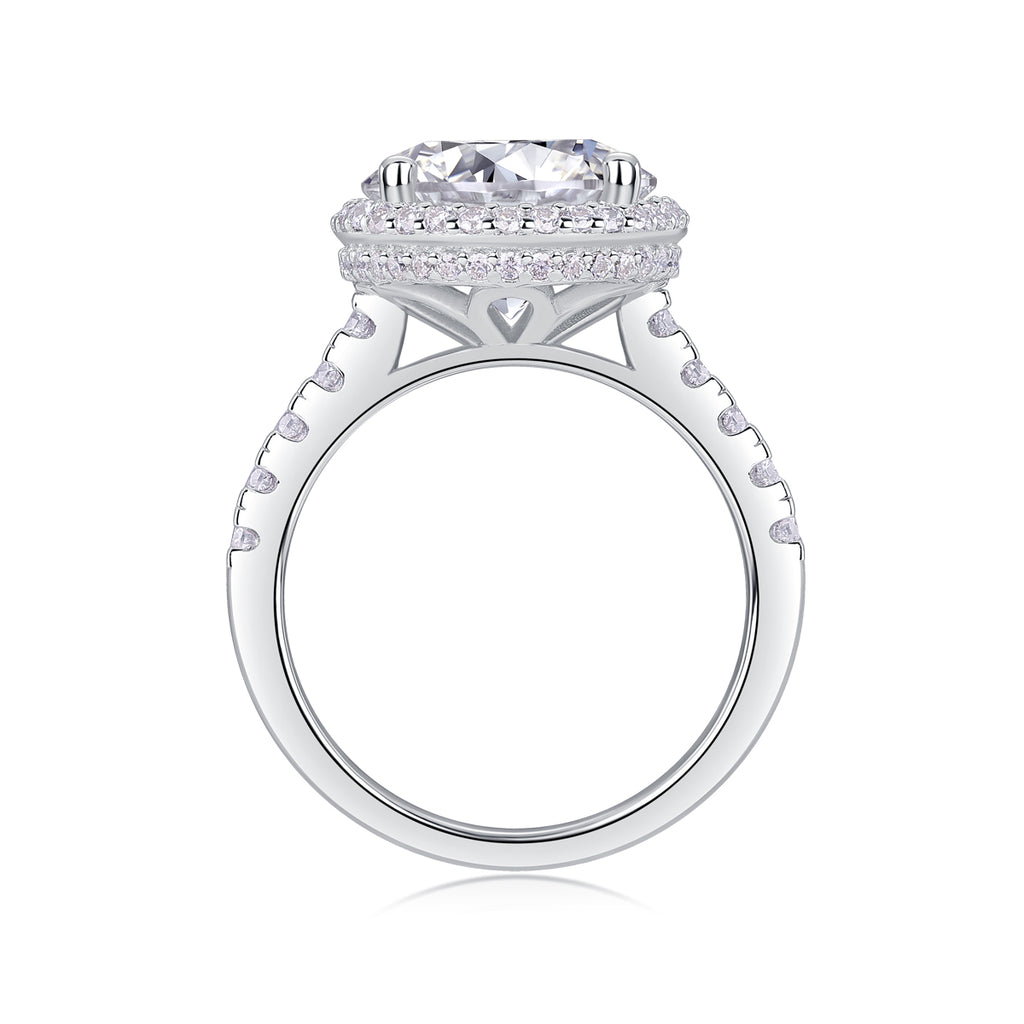 Starlight Halo 5ct Moissanite Statement Ring