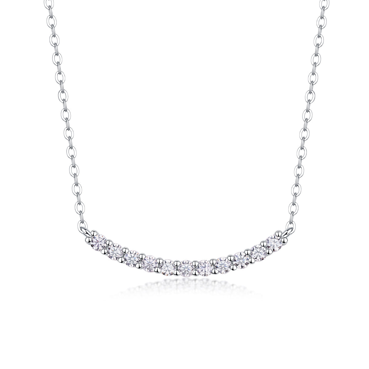 Pavé Moissanite Curve Necklace