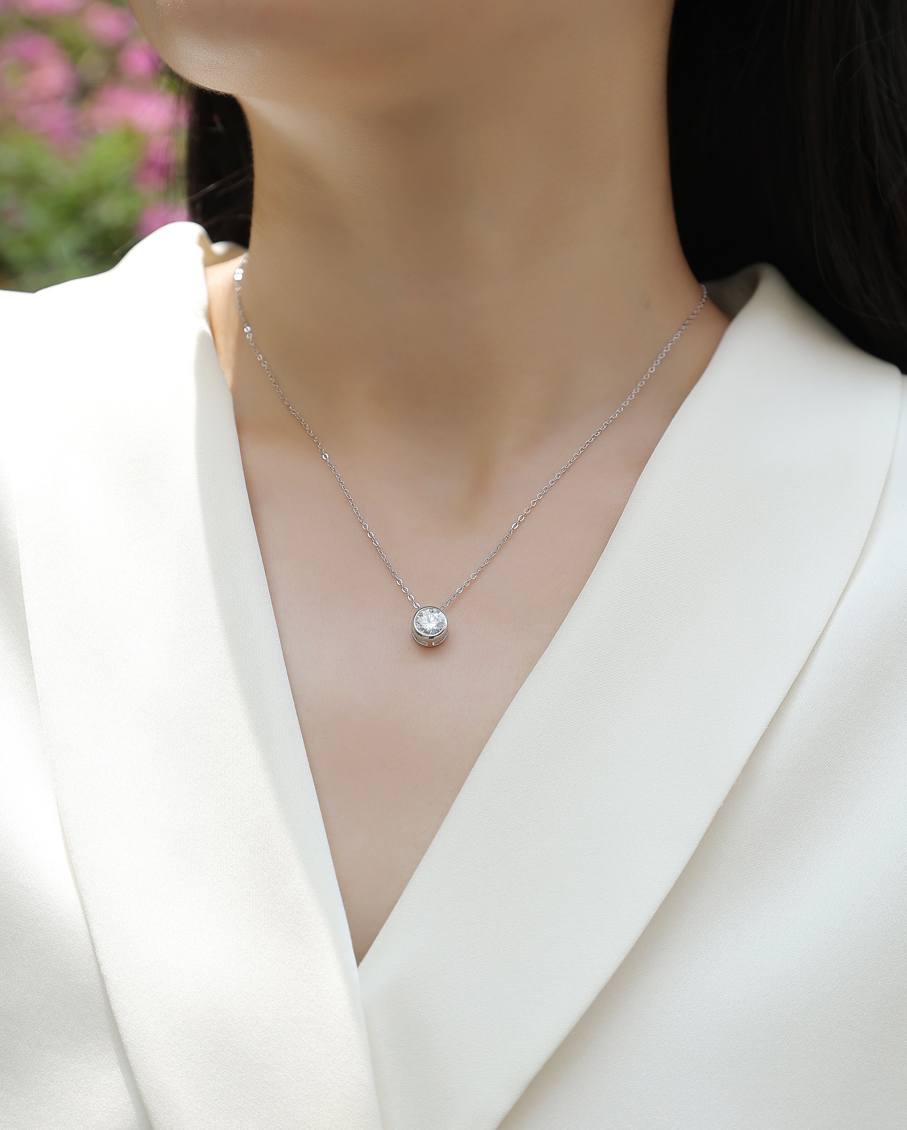 1ct Moissanite Pendant Necklace