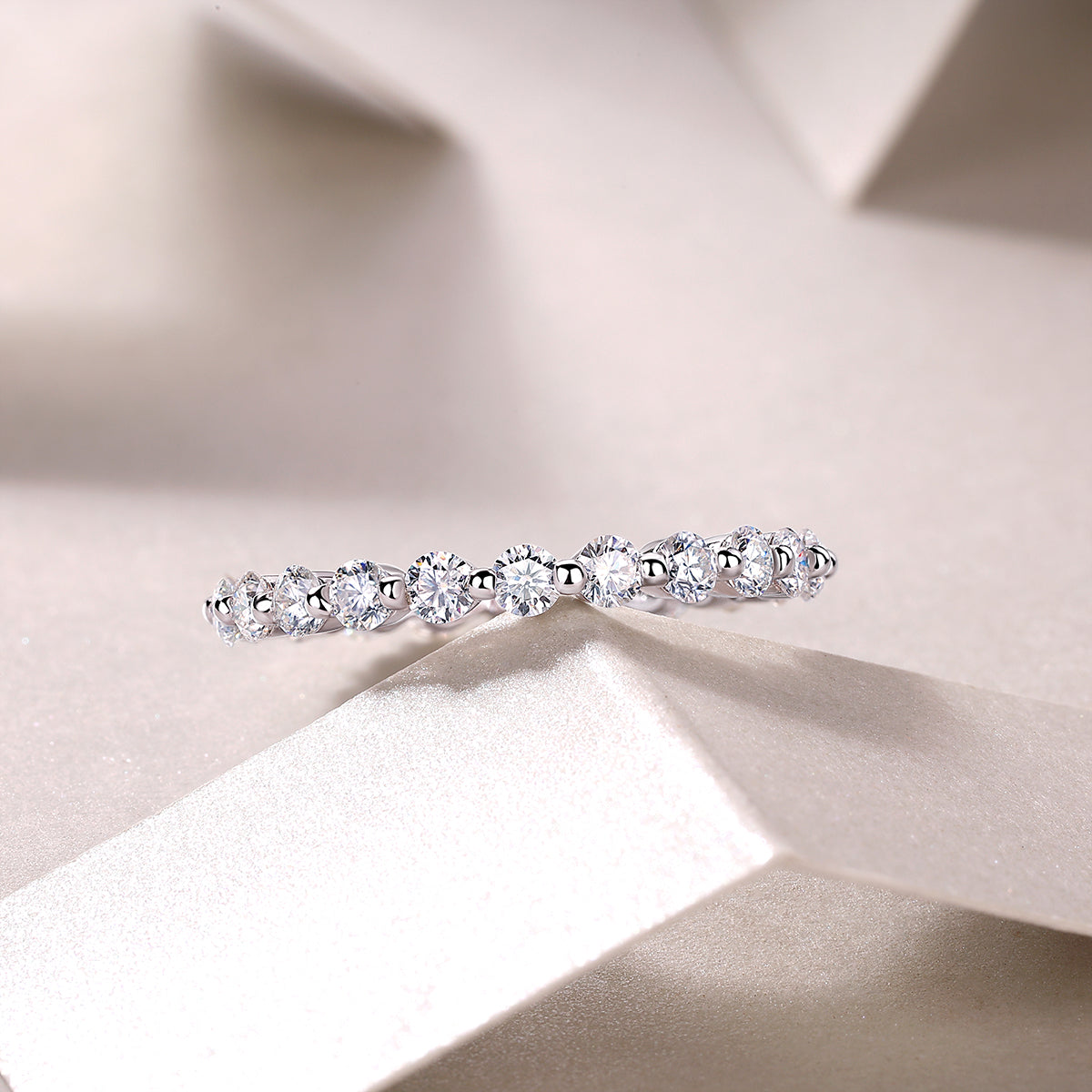 Round-Cut Moissanite Eternity Ring