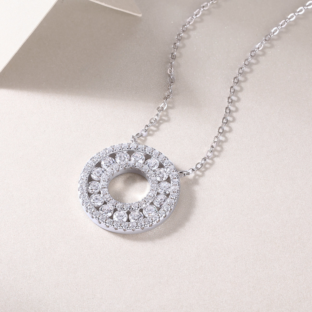 Lunar Halo™ Moissanite Pendant Necklace