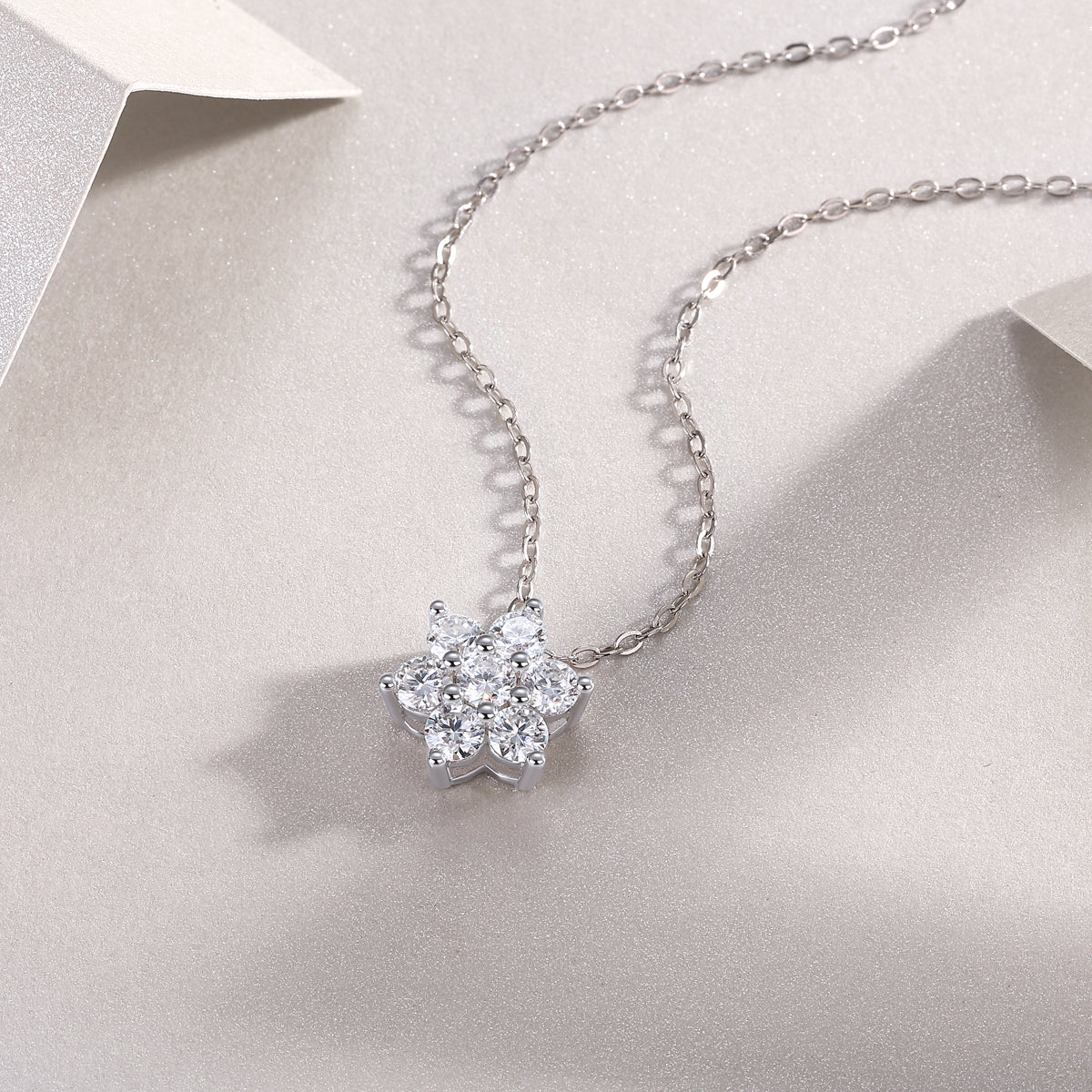 Snowflake Moissanite Pendant Necklace