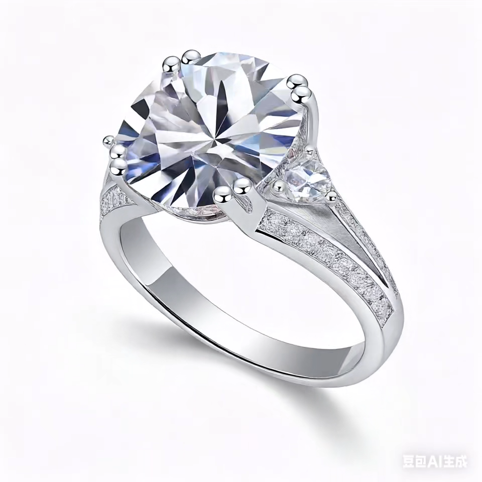 Elegant Three-Stone 5-Carat Moissanite Ring
