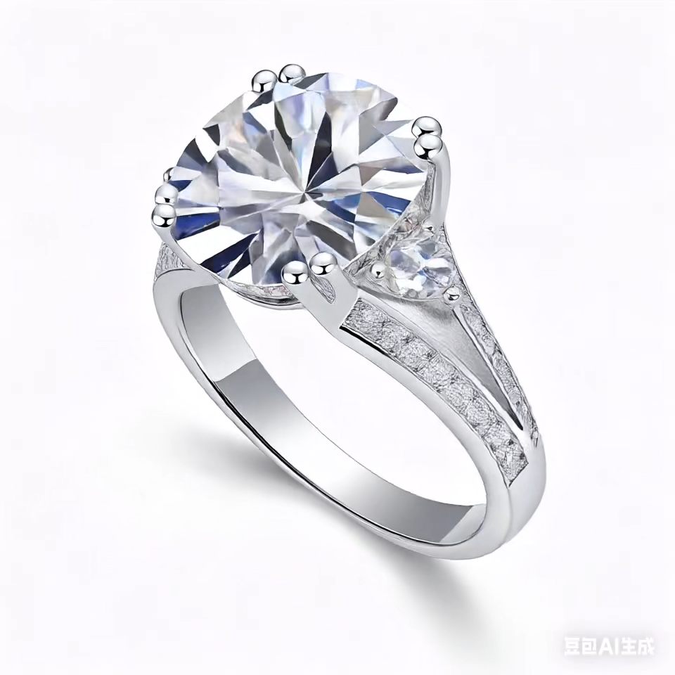 Elegant Three-Stone 5-Carat Moissanite Ring