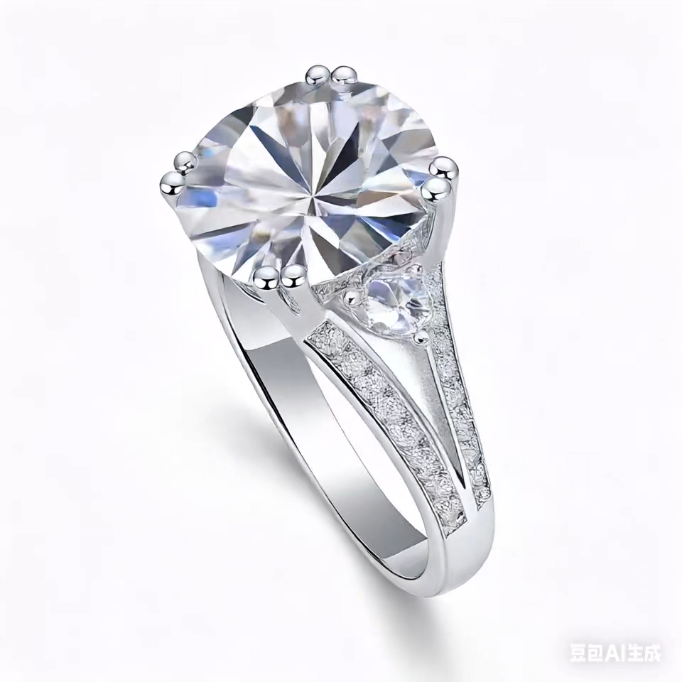 Elegant Three-Stone 5-Carat Moissanite Ring