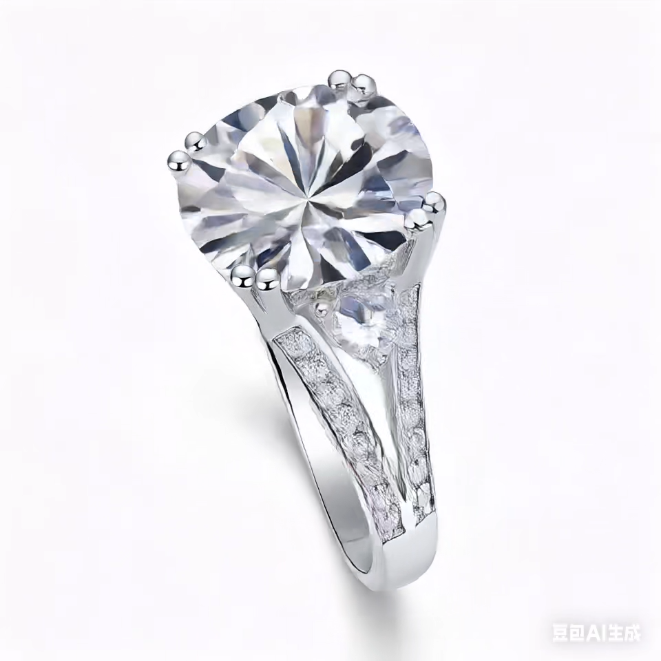 Elegant Three-Stone 5-Carat Moissanite Ring