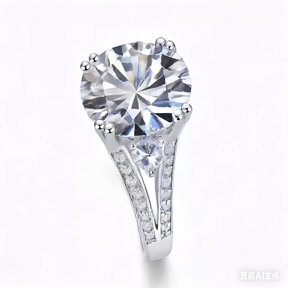 Elegant Three-Stone 5-Carat Moissanite Ring