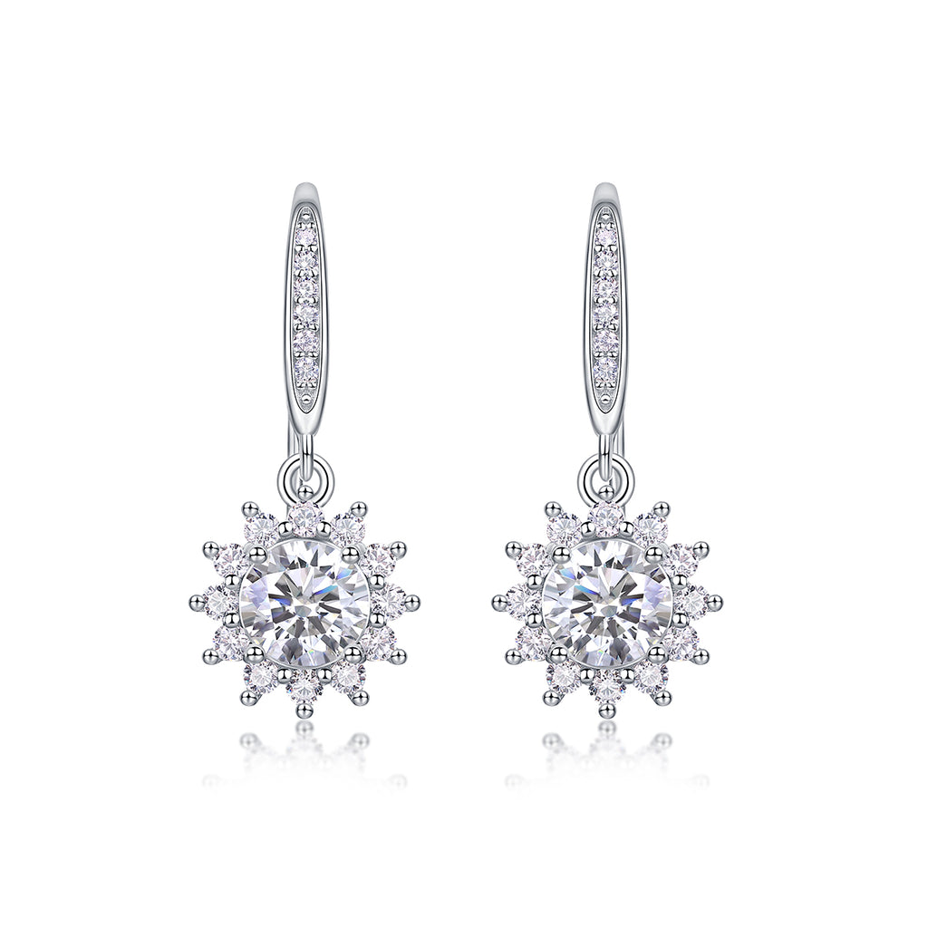 Snowflake Drop Moissanite Earrings
