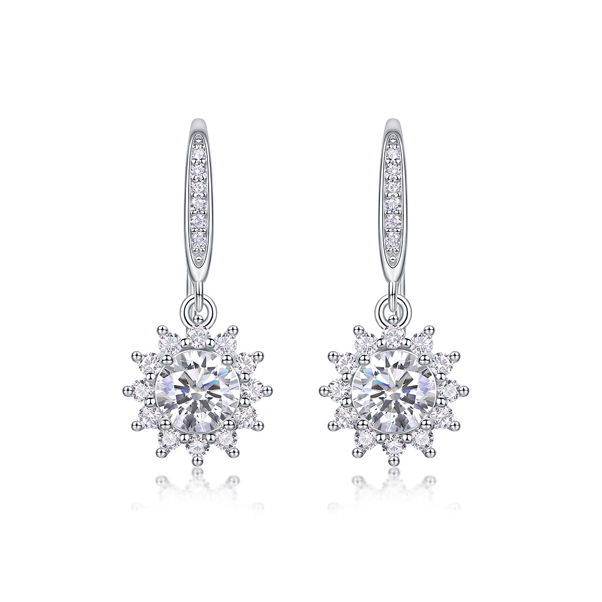 Snowflake Drop Moissanite Earrings