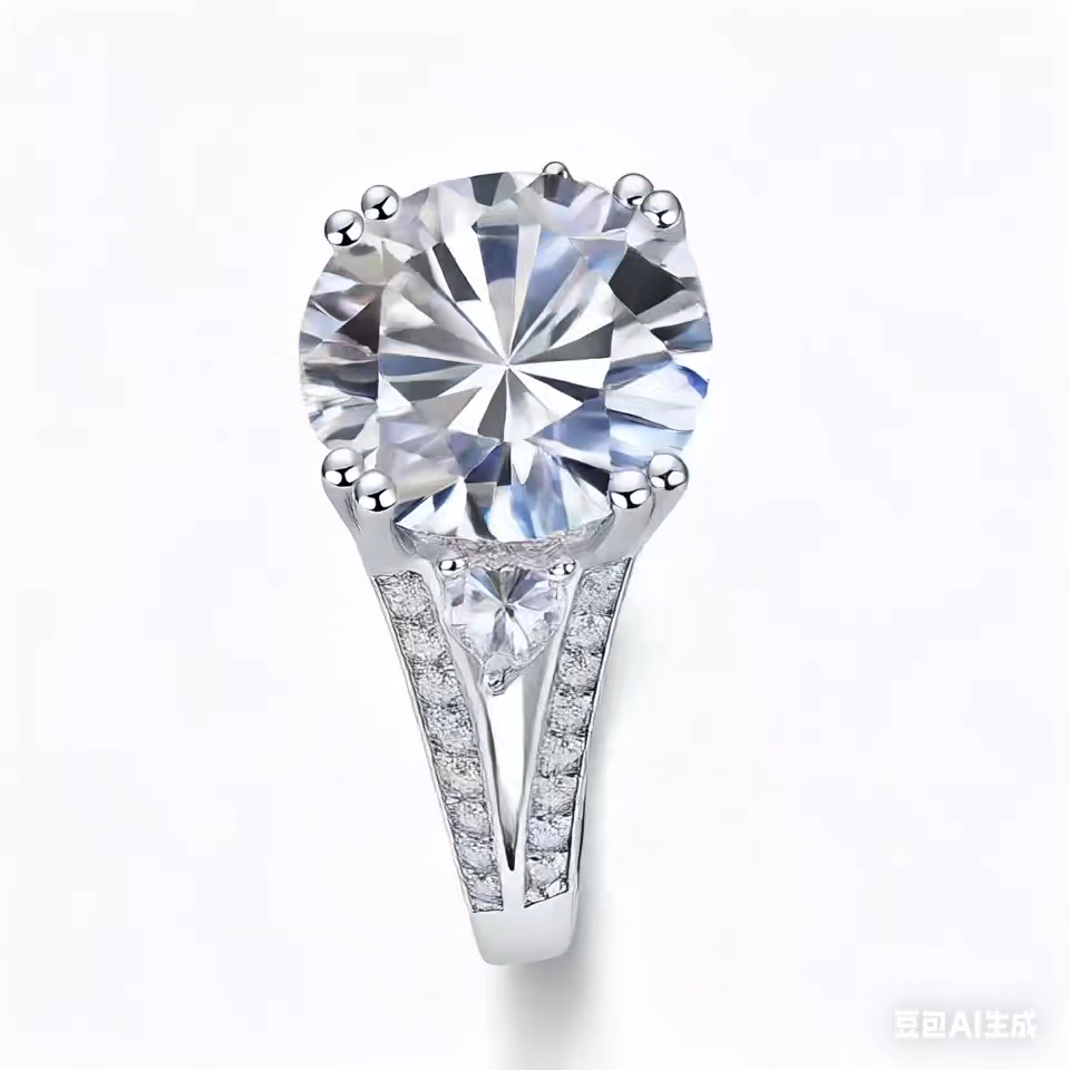 Elegant Three-Stone 5-Carat Moissanite Ring