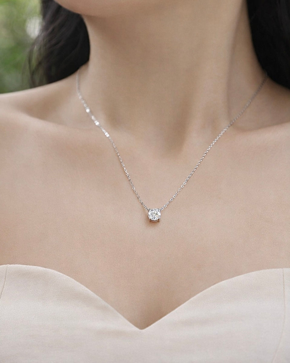Classic Moissanite Solitaire Necklace