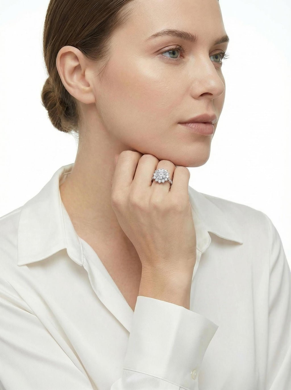 Sunburst Moissanite Ring