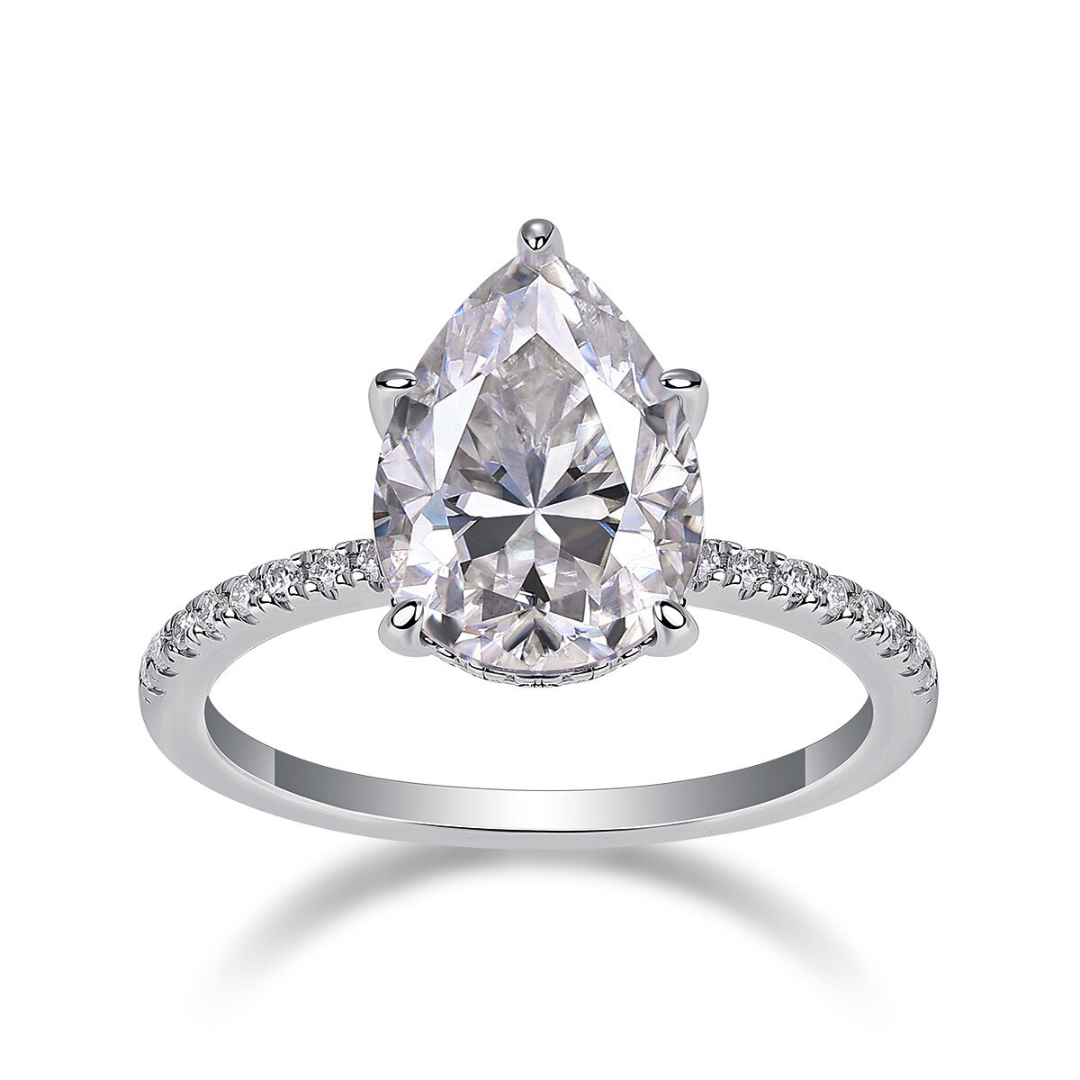 Pear Cut Moissanite Ring