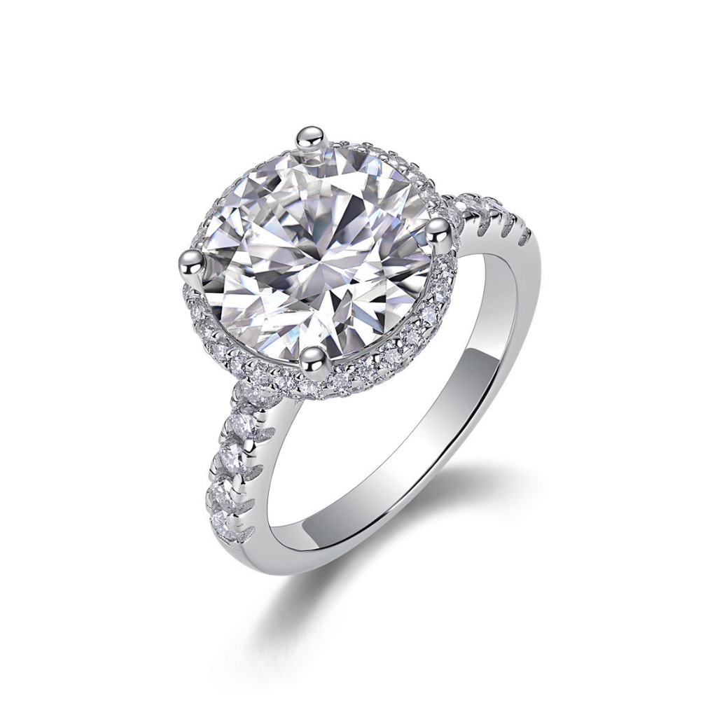 Starlight Halo 5ct Moissanite Statement Ring