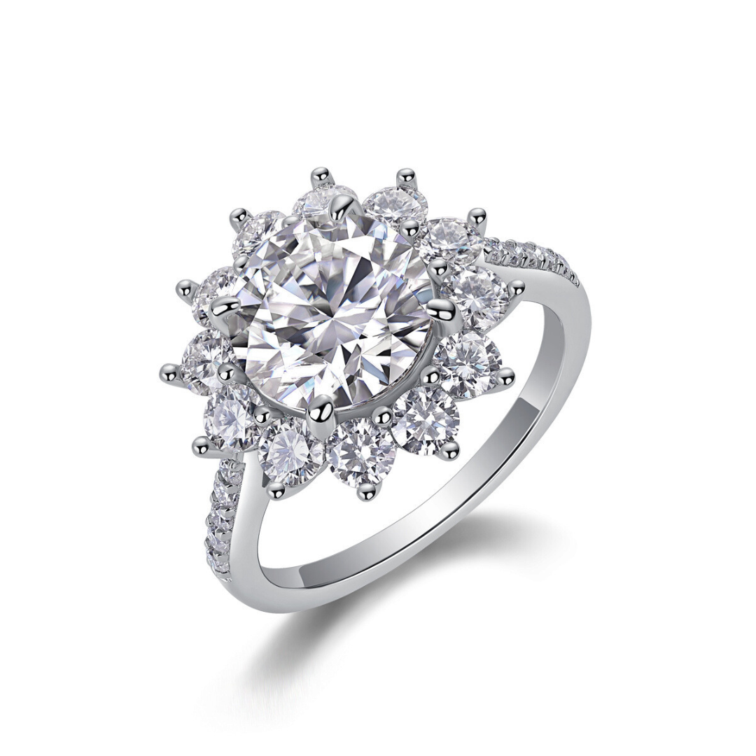 Sunburst Moissanite Ring