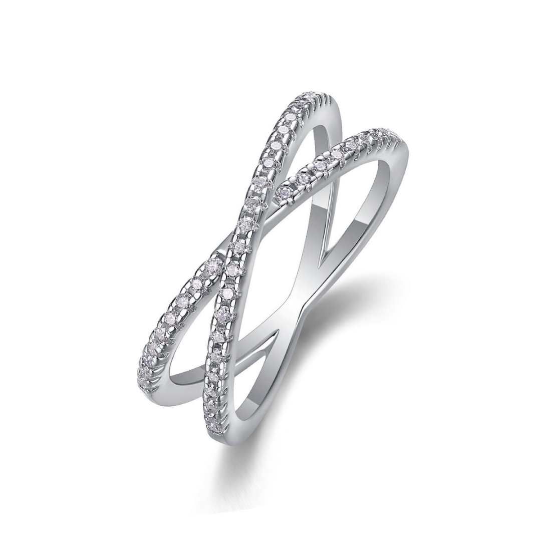 Double Band Moissanite Ring