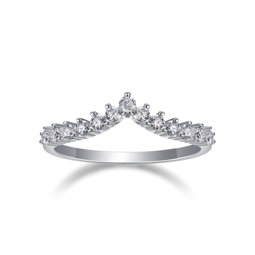 V-Shaped Crown Moissanite Ring