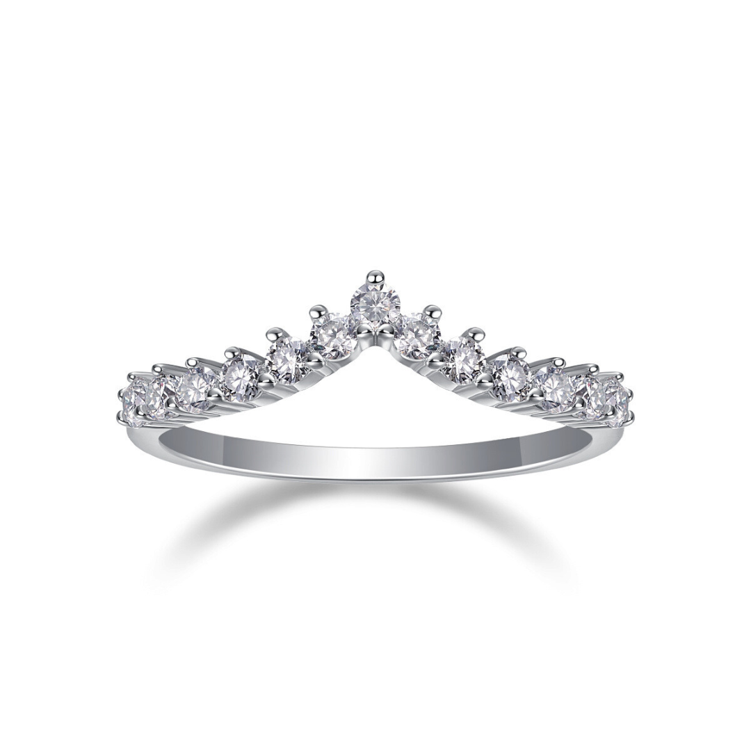 V-Shaped Crown Moissanite Ring