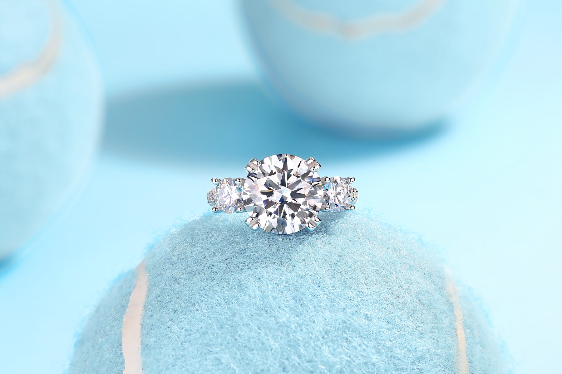 Three-Stone 5-Carat Moissanite Ring