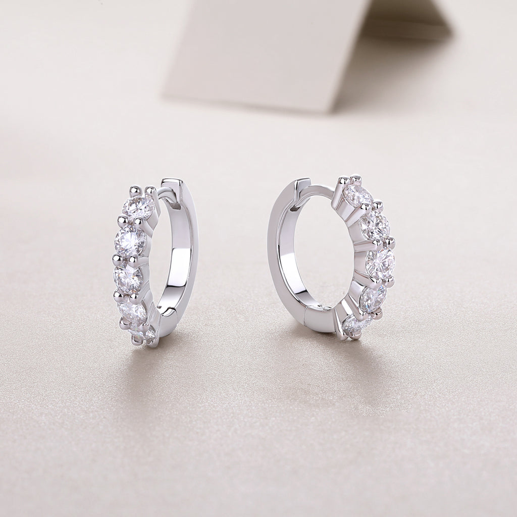Dawn Pavé Moissanite Hoop Earrings