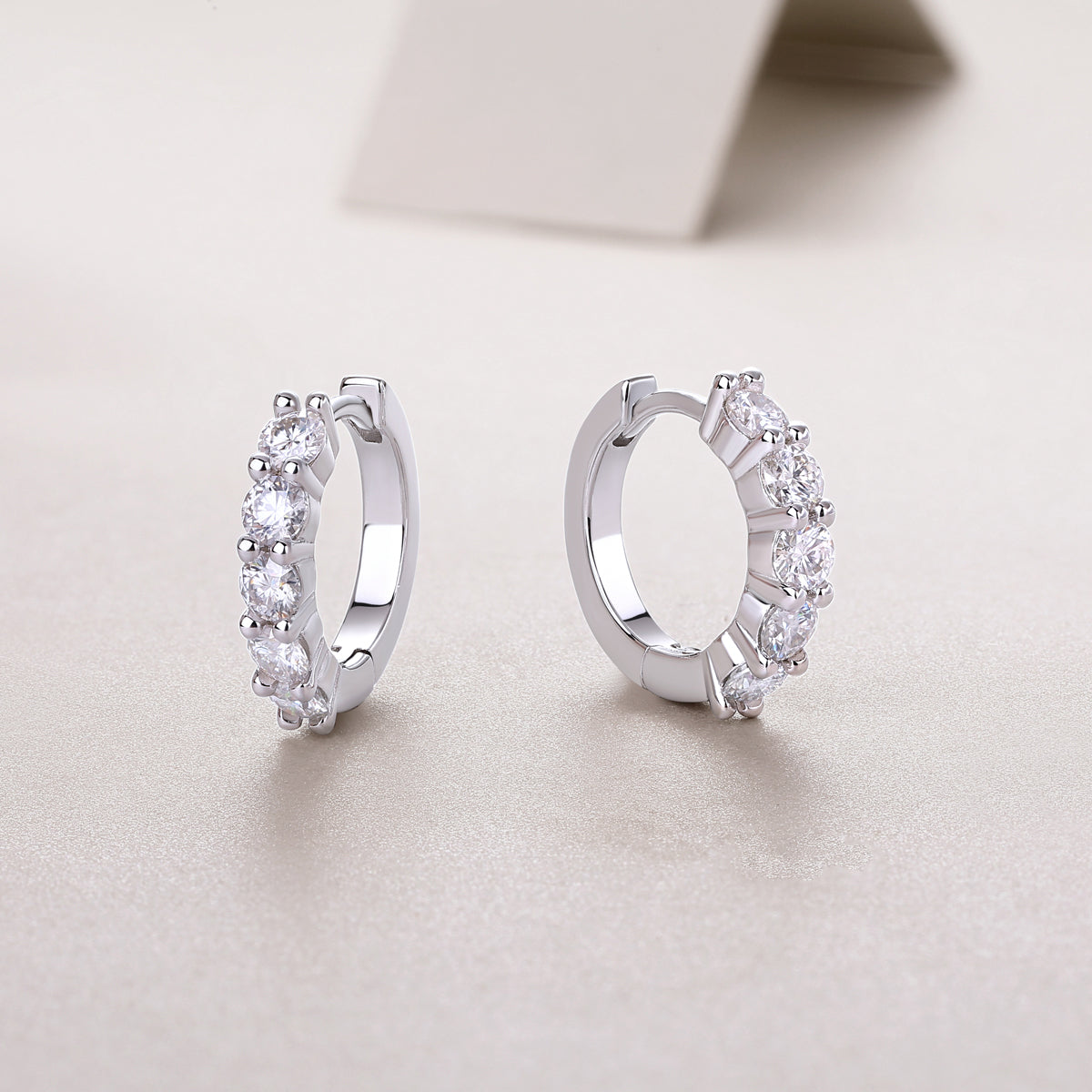 Dawn Pavé Moissanite Hoop Earrings