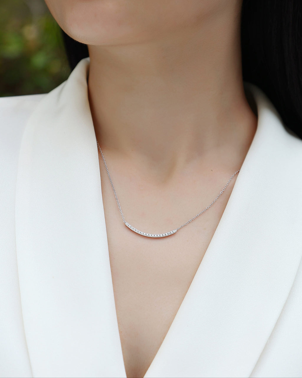 Pavé Arc Moissanite Necklace