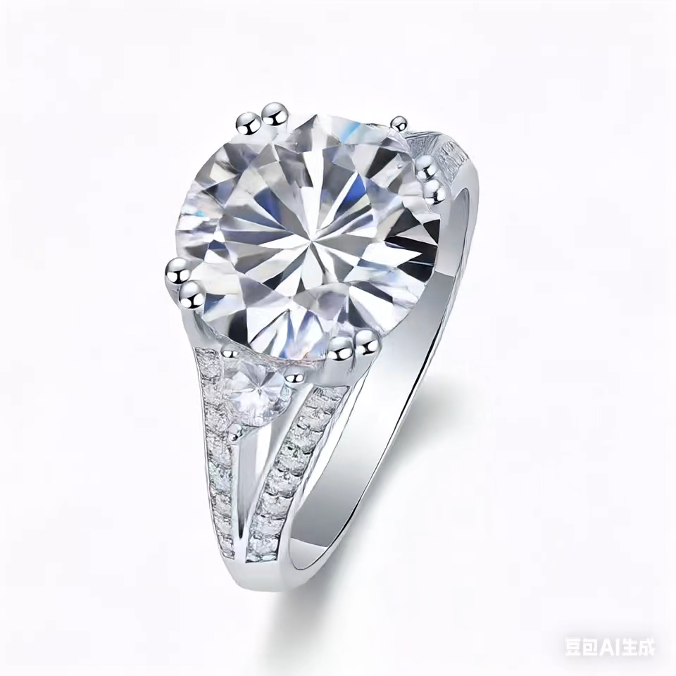 Elegant Three-Stone 5-Carat Moissanite Ring