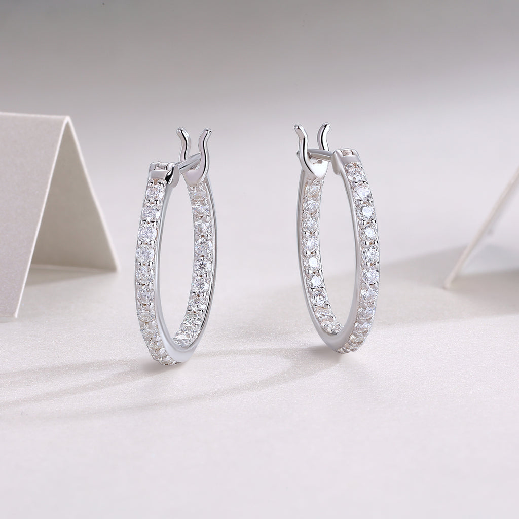 Pavé Moissanite Hoop Earrings