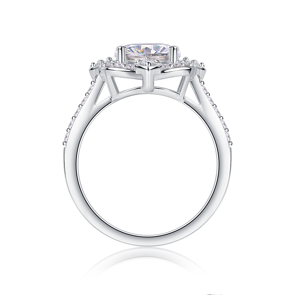 Floral Halo Moissanite Ring