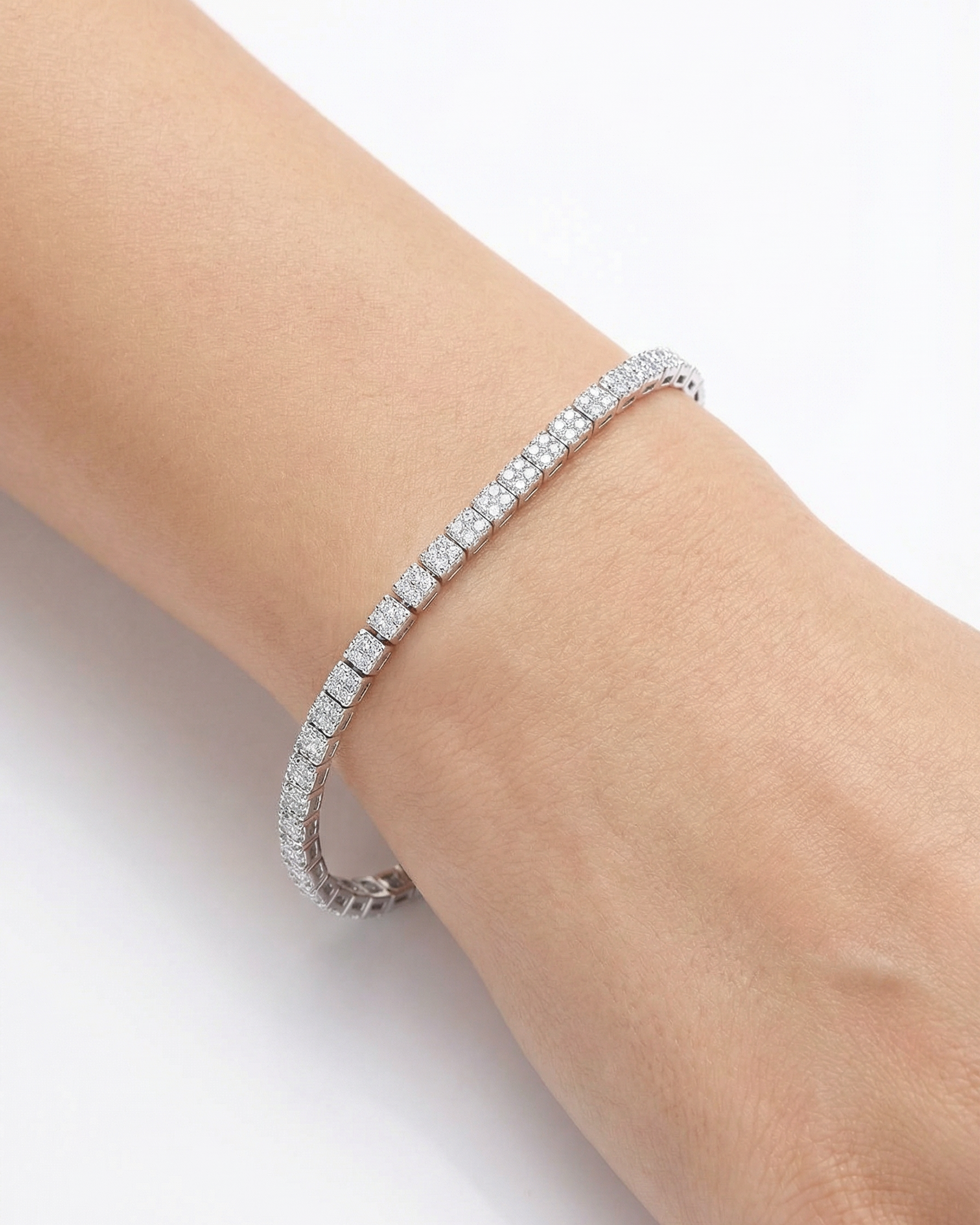 Square-Cut Moissanite Tennis Bracelet
