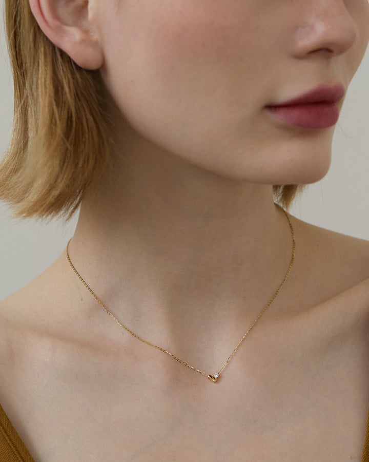 Gold Heart Diamond Pendant Necklace