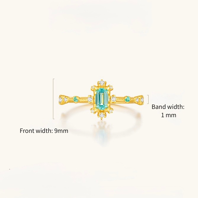 Blue Crystal Ring - Adjustable (One Size)