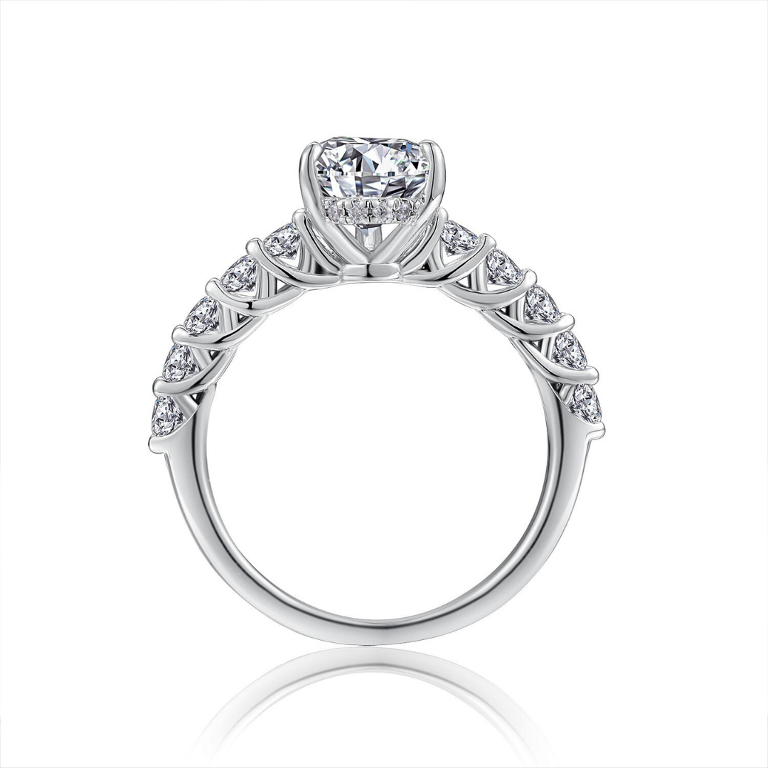 Pear Cut Moissanite Engagement Ring