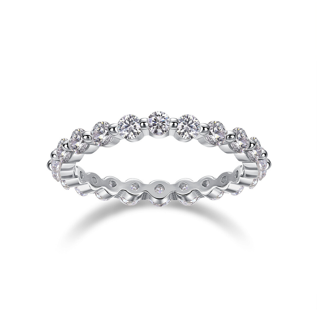 Round-Cut Moissanite Eternity Ring
